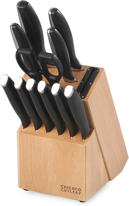 Avondale (12-PC) Built-In Sharpener Kitchen Knife Block Set with Steak Knives, Ergonomic Handles and Sharp Stainless Steel Professional Chef Knife Set