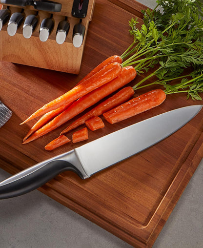 Avondale (12-PC) Built-In Sharpener Kitchen Knife Block Set with Steak Knives, Ergonomic Handles and Sharp Stainless Steel Professional Chef Knife Set
