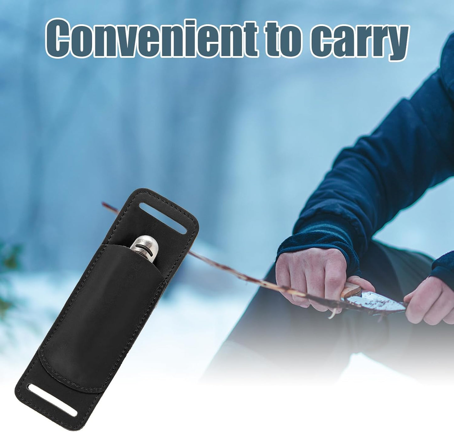 Leather Knife Sheath for Belt - Horizontal Carry Pocket Holder, EDC Belt Organizer, Handmade Compact Draw Holster, Pocket Organizer, Sheath for Folding Knife - Gifts for Men Dad