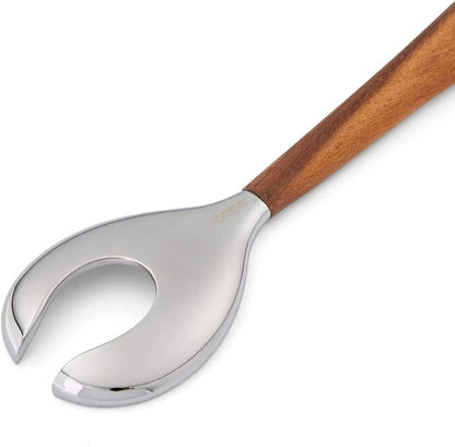 Curvo Cheese Set | Cheese Knife and Fork Utensil Set for Charcuterie Board | Made of Stainless Steel and Acacia Wood | Designed by Steve Cozzolino