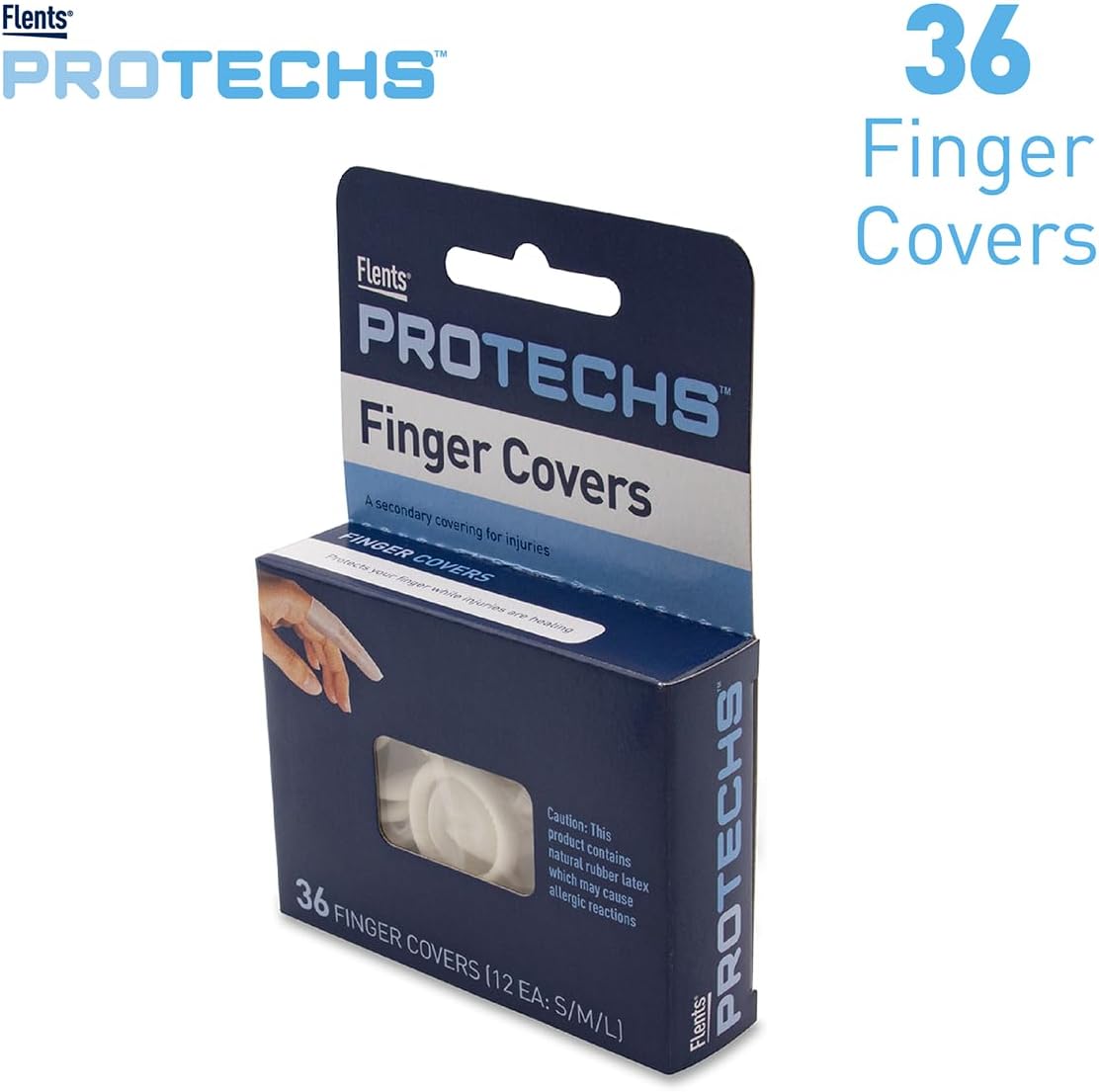 First Aid Finger Covers, 12 Count, Small, Medium, Large, X-Large, Protects Finger While Healing From Injury (3 Pairs Each of S/M/L/XL) (69626)