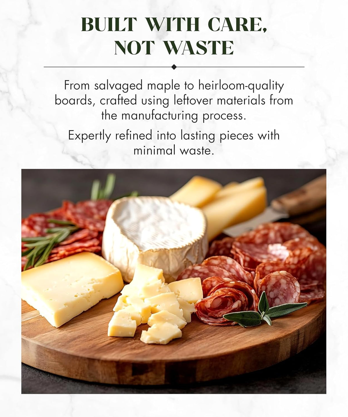 Canadian Maple Wood Cutting Board with Handle, 7 x 10 x 0.75 in | Multi-Purpose Charcuterie Board, Flat Paddle, for Meat, Cheese, Veggies, Serving