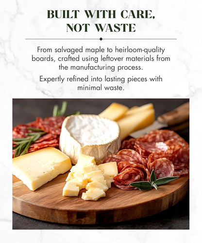 Canadian Maple Wood Cutting Board with Handle, 7 x 10 x 0.75 in | Multi-Purpose Charcuterie Board, Flat Paddle, for Meat, Cheese, Veggies, Serving