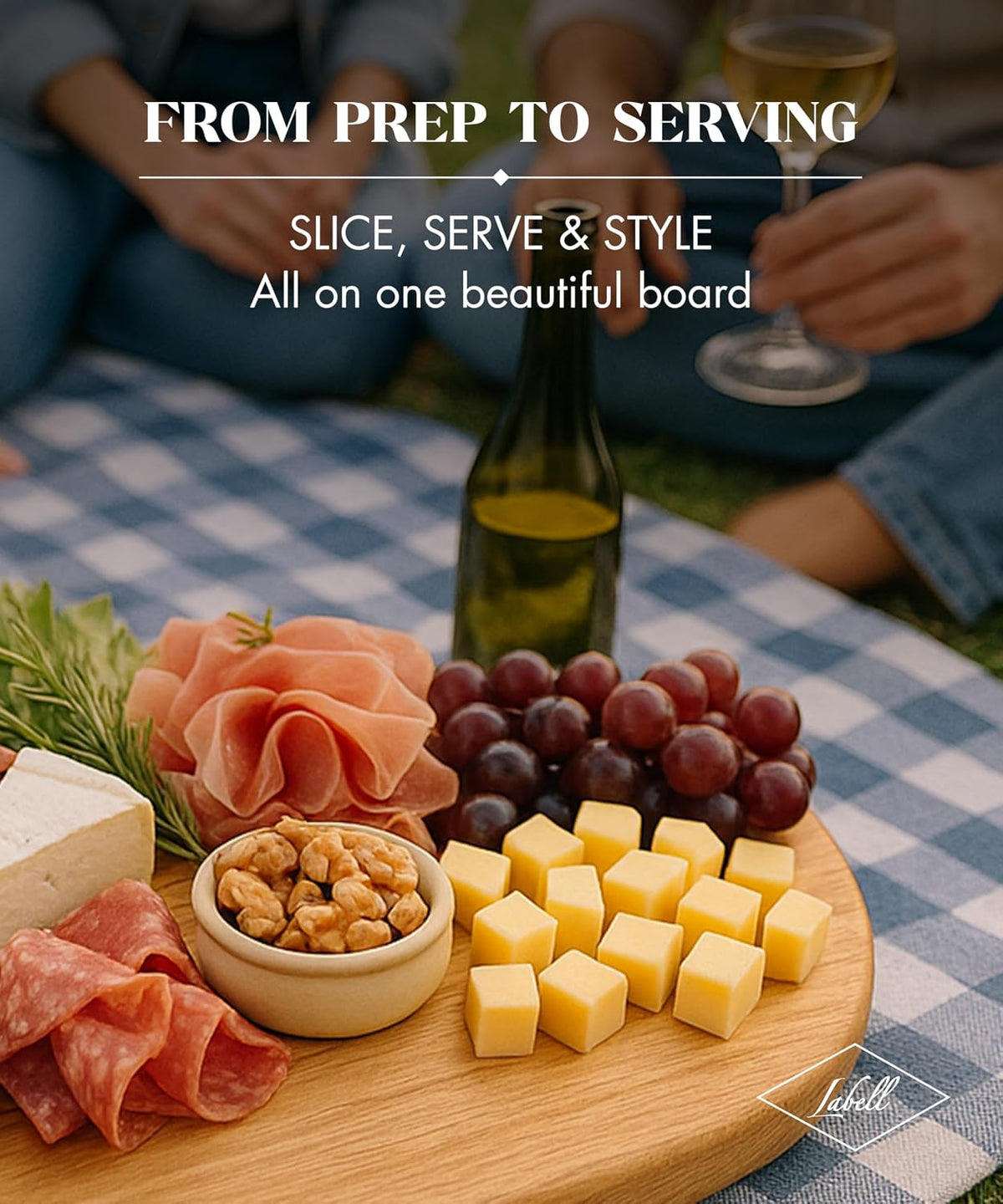 Canadian Maple Wood Cutting Board with Handle, 7 x 10 x 0.75 in | Multi-Purpose Charcuterie Board, Flat Paddle, for Meat, Cheese, Veggies, Serving