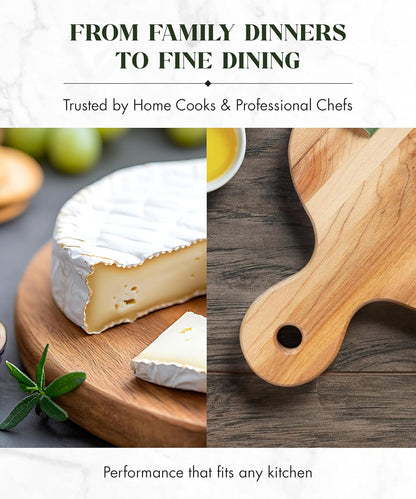 Canadian Maple Wood Cutting Board with Handle, 7 x 10 x 0.75 in | Multi-Purpose Charcuterie Board, Flat Paddle, for Meat, Cheese, Veggies, Serving