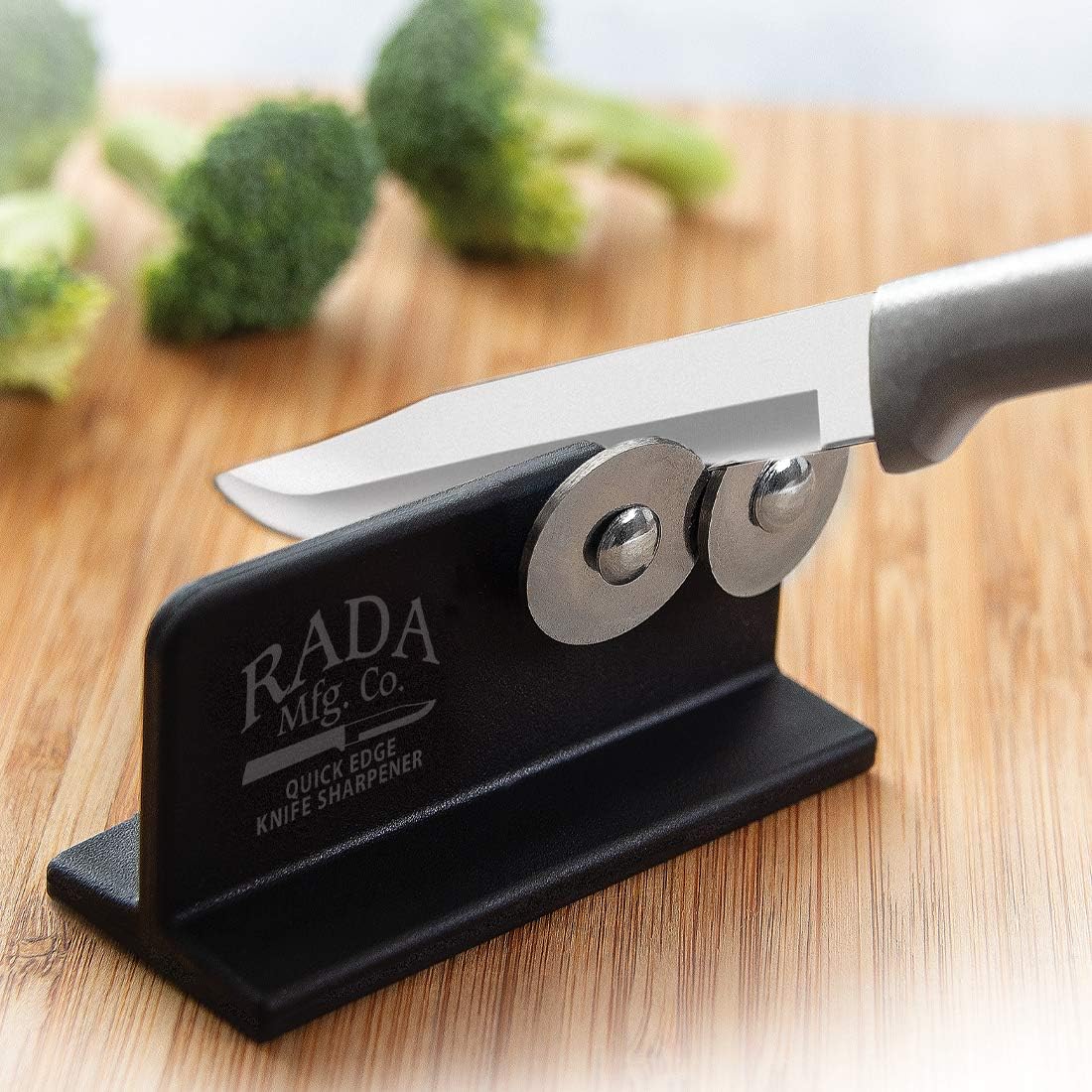 Quick Edge Knife Sharpener (R119) | 3.5" x 2" Stainless Steel Wheels