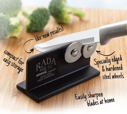 Quick Edge Knife Sharpener (R119) | 3.5" x 2" Stainless Steel Wheels