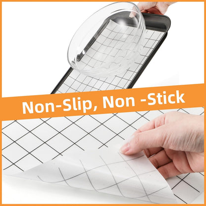 12 In x 8 FT Silicone Baking Mat Roll, Non-Stick Grid Pastry Mat Free Cutting, Heat Resistant Food Grade Counter Mat, Air Fryer Liner for Pizza, biscuit, Pie Crust