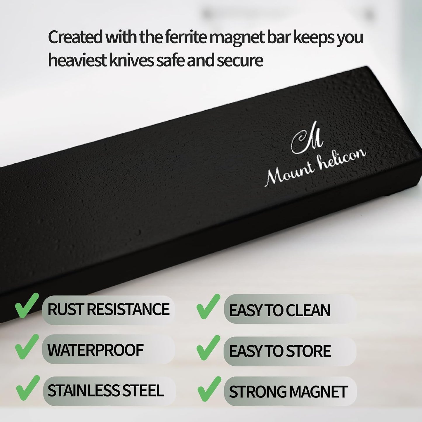 16 Inch Heavy Duty Kitchen Knife Magnetic Strip with Additional 5 Hooks-Multipurpose Stainless Steel Magnetic Tools, Knife Holder-Strong Magnetic Knife Holders for Wall No Drill required (Silver)
