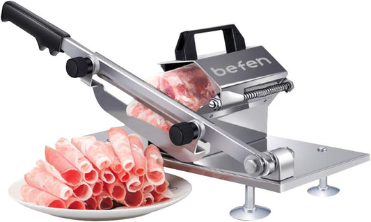 Manual Frozen Meat Slicer, Upgraded Stainless Steel Meat Cutter Beef Mutton Roll for Hot Pot KBBQ Food Slicer Slicing Machine for Home Cooking of Hot Pot Shabu Shabu BBQ