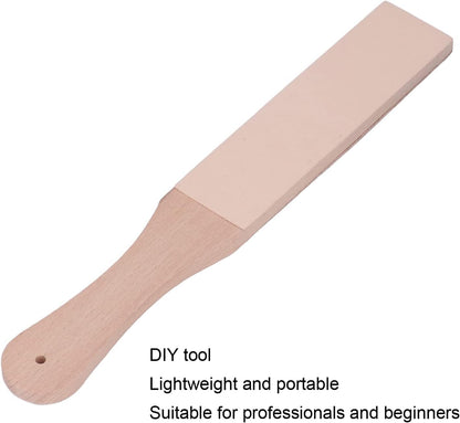 Double Sided Leather Strop Kit, Knife Strop Leather Strop Knife Stropping Block for Woodworking Sharpening Honing Knives Leather Knife Sharpening Polishing(#01)