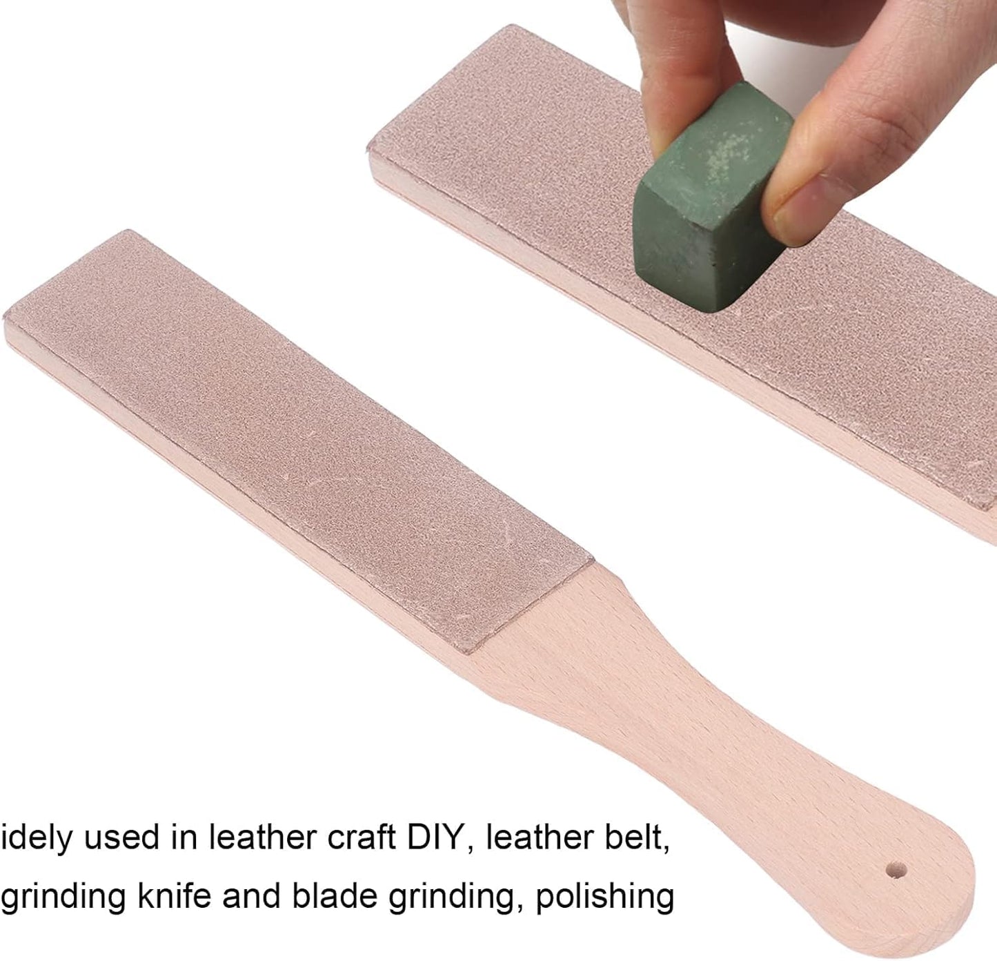 Double Sided Leather Strop Kit, Knife Strop Leather Strop Knife Stropping Block for Woodworking Sharpening Honing Knives Leather Knife Sharpening Polishing(#01)