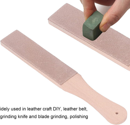 Double Sided Leather Strop Kit, Knife Strop Leather Strop Knife Stropping Block for Woodworking Sharpening Honing Knives Leather Knife Sharpening Polishing(#01)