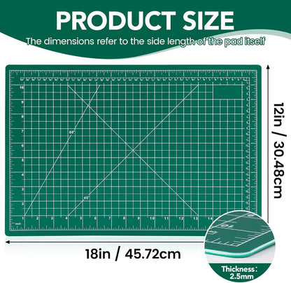 Cutting Mat 12"x18", 10 Pack Double-Sided 5-Ply Self Healing Sewing Cutting Mat, Cutting Mats Board for Crafts-Sewing, Fabric, Quilting, Scrapbooking Project