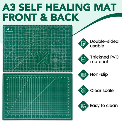 Cutting Mat 12"x18", 10 Pack Double-Sided 5-Ply Self Healing Sewing Cutting Mat, Cutting Mats Board for Crafts-Sewing, Fabric, Quilting, Scrapbooking Project