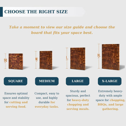 Bearchop Square Acacia Wood Cutting Board for Kitchen with 4-Side Reinforced Bar for Anti Crack/Warp, [14"x14"x1.25"] End Grain Cutting Board, Wooden Butcher Block with Gift Box