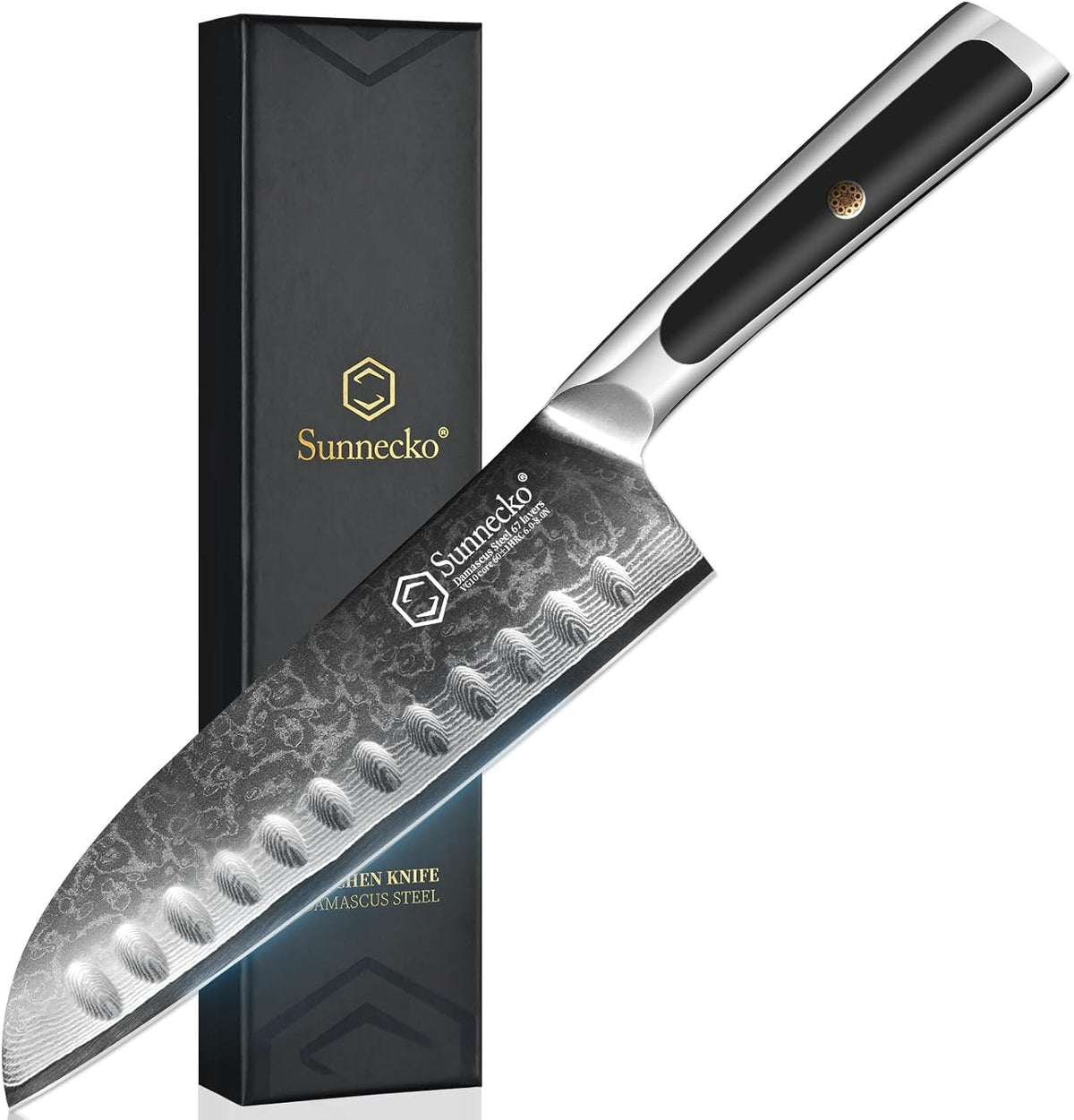 Kitchen Knife Japanese Damascus Santoku Knife 7 Inch