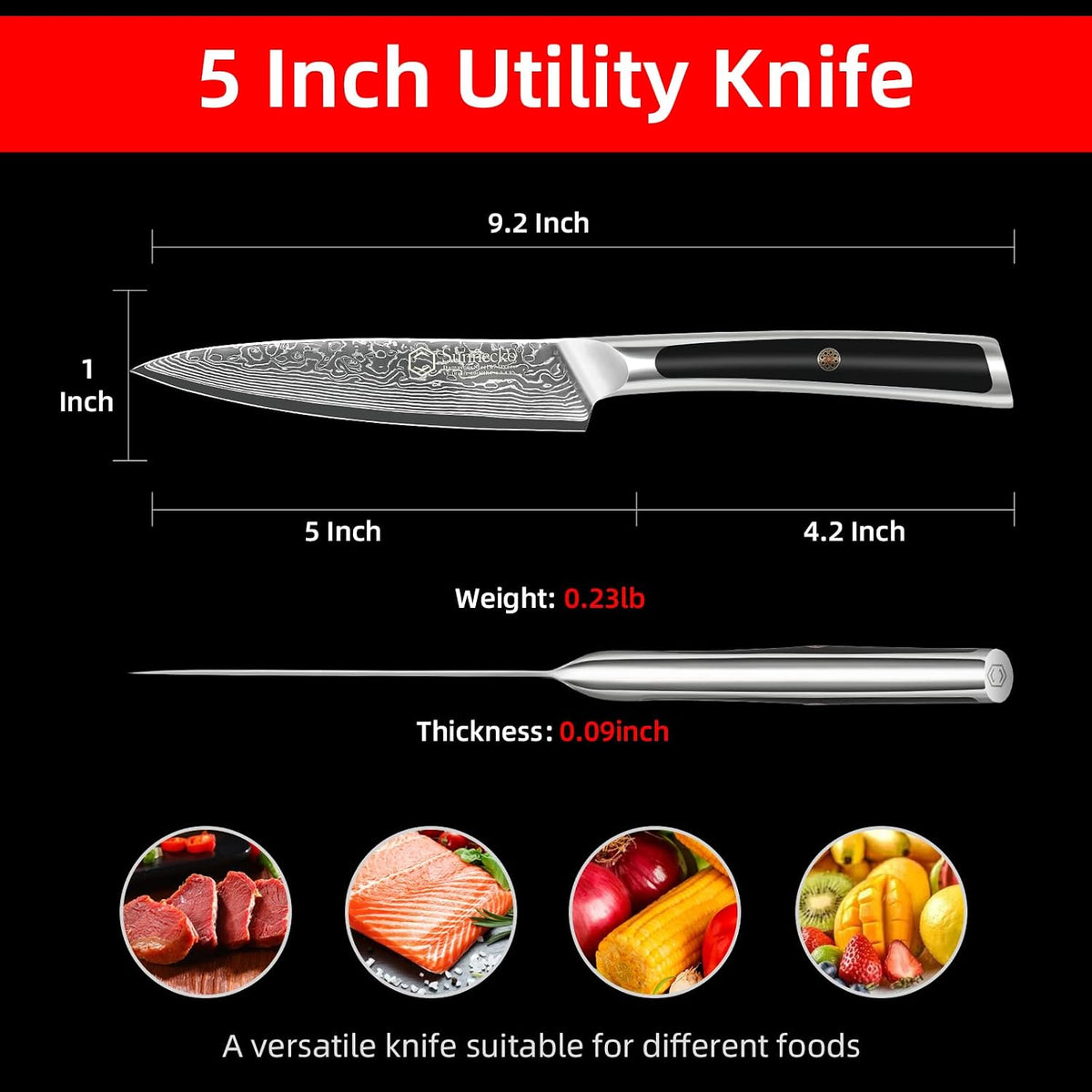 Kitchen Knife Japanese Damascus Santoku Knife 7 Inch