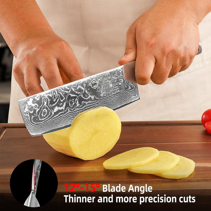 Kitchen Knife Japanese Damascus Santoku Knife 7 Inch