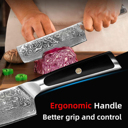 Kitchen Knife Japanese Damascus Santoku Knife 7 Inch