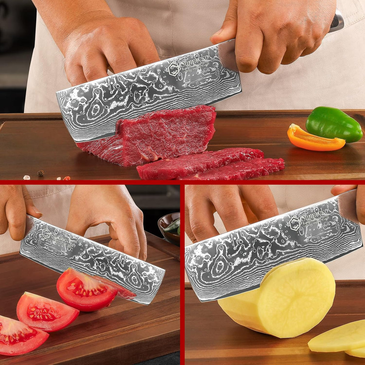Kitchen Knife Japanese Damascus Santoku Knife 7 Inch