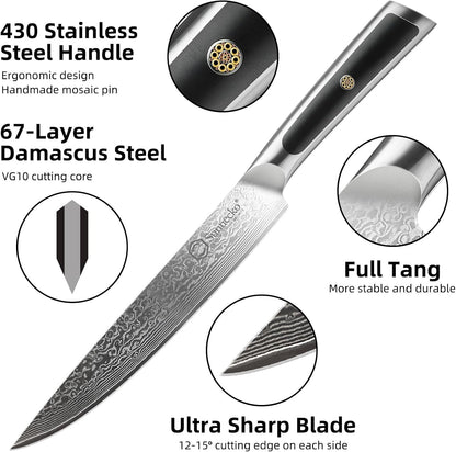 Kitchen Knife Japanese Damascus Santoku Knife 7 Inch