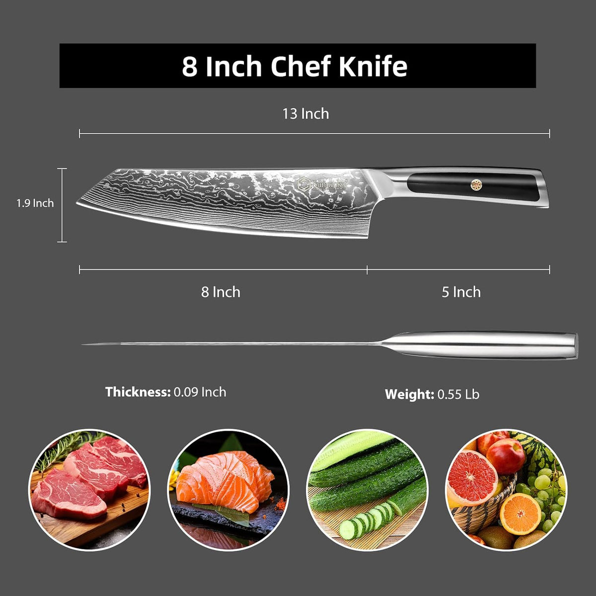 Kitchen Knife Japanese Damascus Santoku Knife 7 Inch