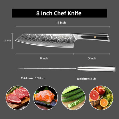 Kitchen Knife Japanese Damascus Santoku Knife 7 Inch
