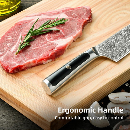 Kitchen Knife Japanese Damascus Santoku Knife 7 Inch