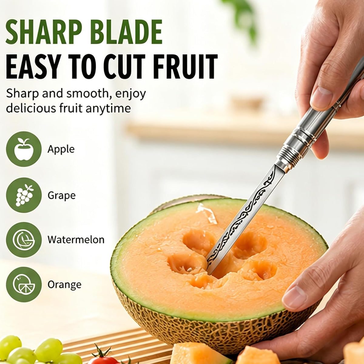 Stainless Steel Blade, Outdoor Portable Stainless Steel Mini Stick Fruit Knife, All Steel Fancy Letter Opener Envelope, Multipurpose Survival Tactical Knife 9.5 Inch