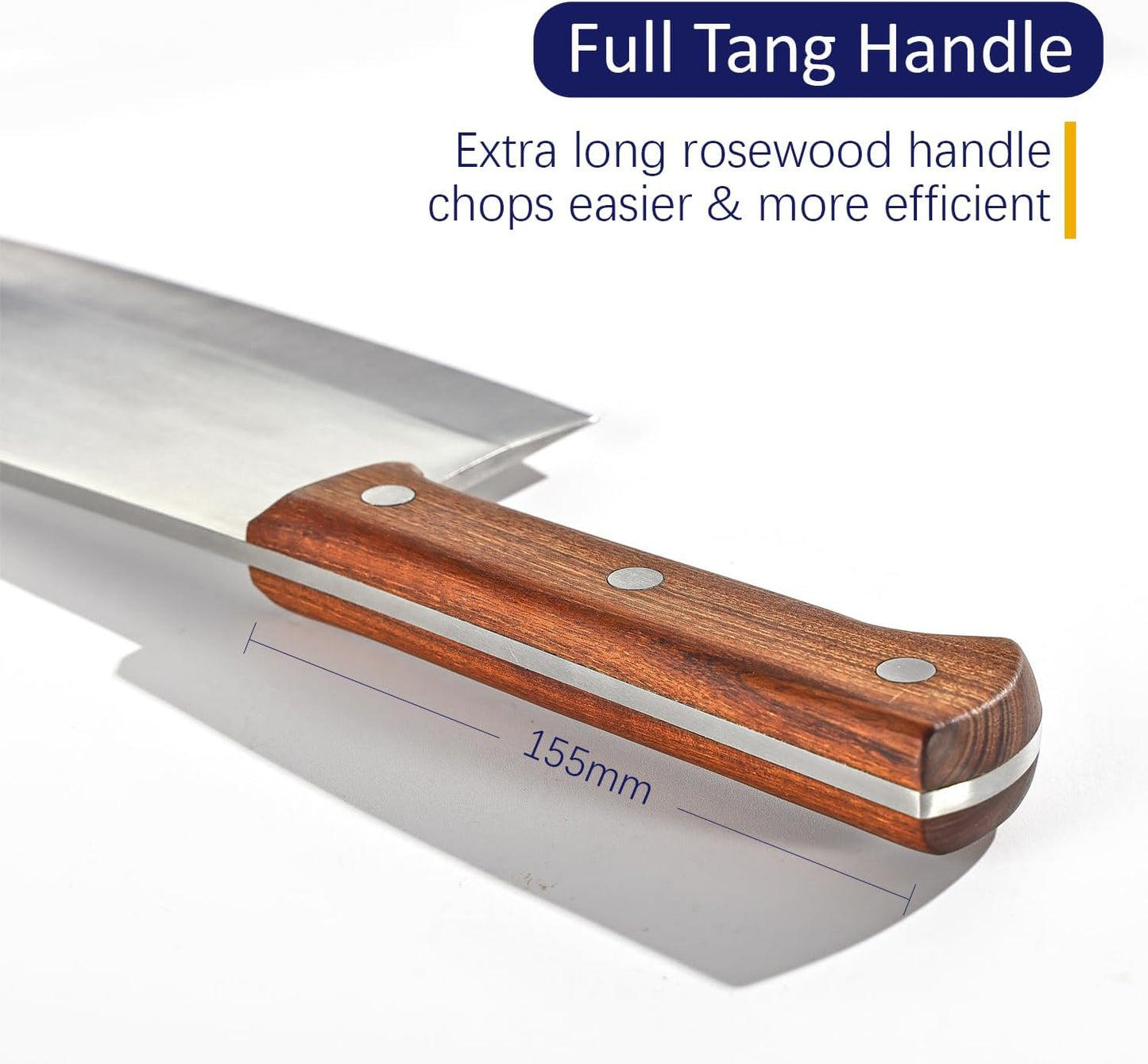 Meat Cleaver Knife 8 Inch, Professional Chinese Cleaver - Ultra Sharp High Carbon Steel Meat Knife with Ergonomic Rosewood Handle, Premium Gift Box