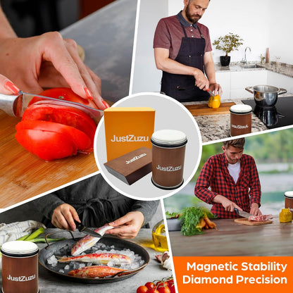 Rolling Knife Sharpener Kit – Premium Knife Sharpener Tool with Diamond and Ceramic Stones for All Steel Hardness, Adjustable Knife Sharpening Tool for 15 & 20 Degrees – Ideal for Kitchen Knives