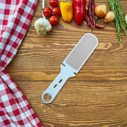 Stainless Steel Sharpening Stone round Shape Multifunctional Knife Sharpener with Holder Blue for Home Kitchen Gardening Pruner and Chisel Tools