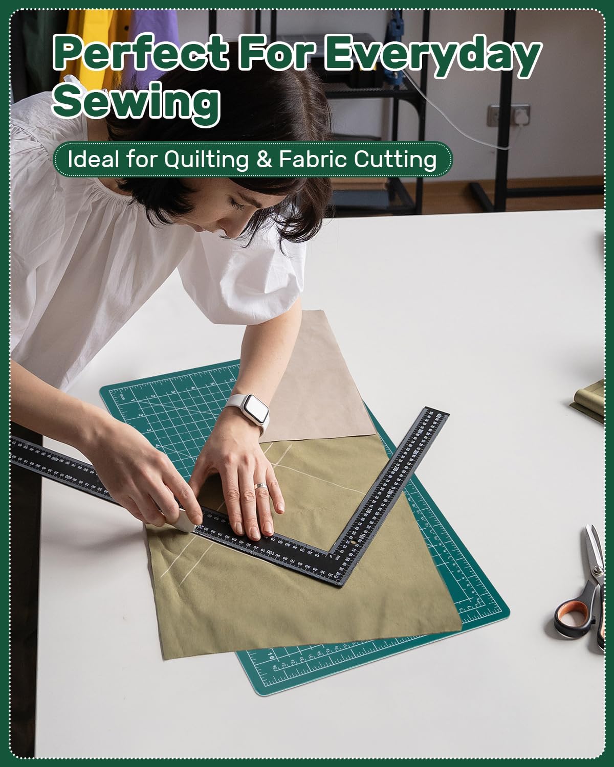 Foldable Self-Healing Cutting Mat, 17" x 11", Double-Sided Rotary Cutting Mat for Sewing, Quilting, Scrapbooking, Fabric Craft & Hobby Use, Craft Cutting Board(A3)