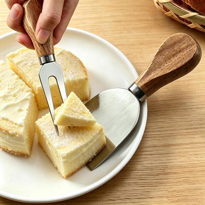 6-Piece Exquisite Cheese Knife Set, Stainless Steel Cheese Knives Spreader Knife Cheese Board Charcuterie Cheese Tools Wooden Handle Stainless Steel Slicer Cheese Knife Gift Set of 6