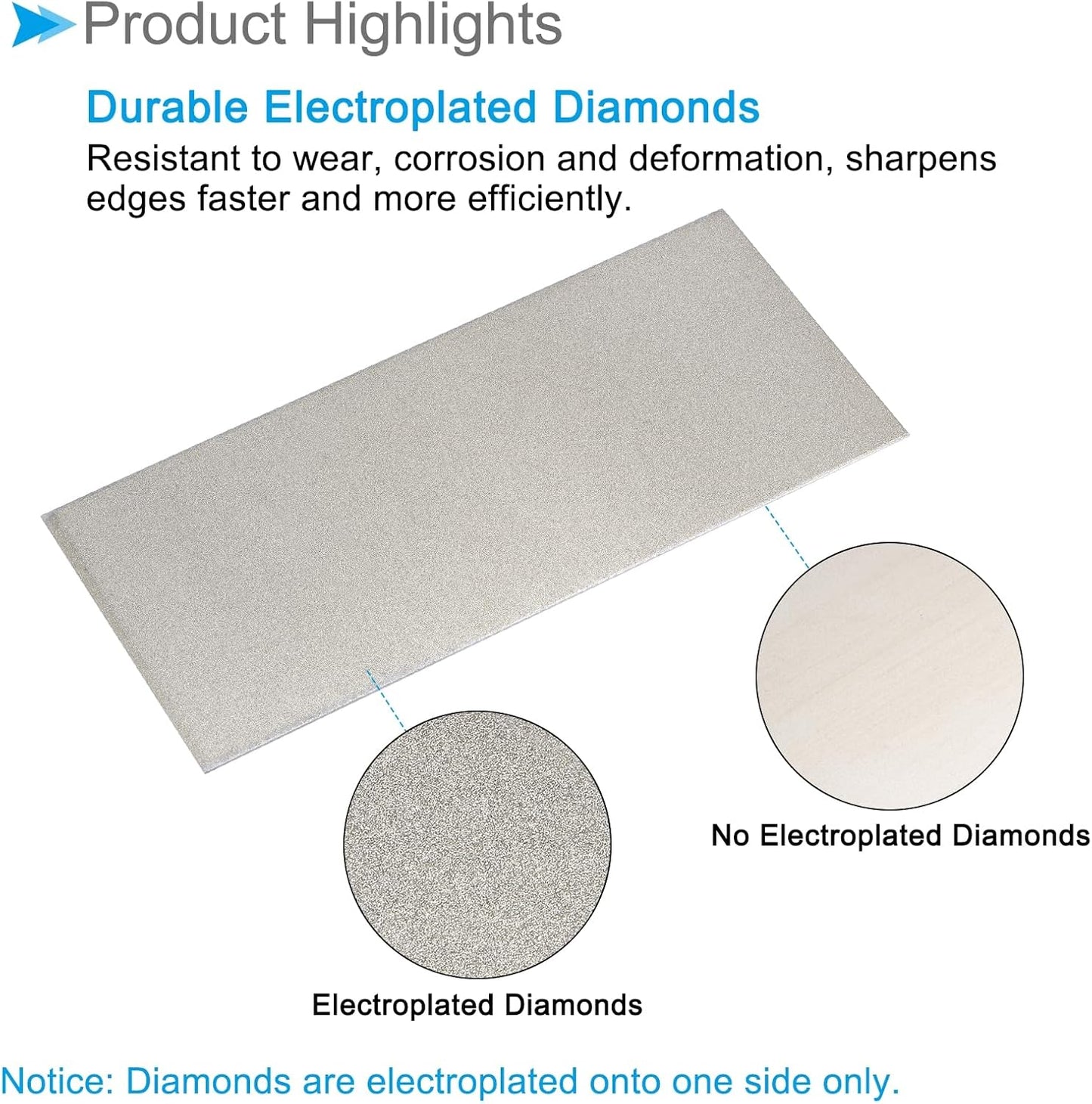 Diamond Whetstone Sharpening Stone, 2000 Grit 6.69" x 2.95" Total Size, Sharpener Abrasive Tool - (Applications: for Metal Grinding)