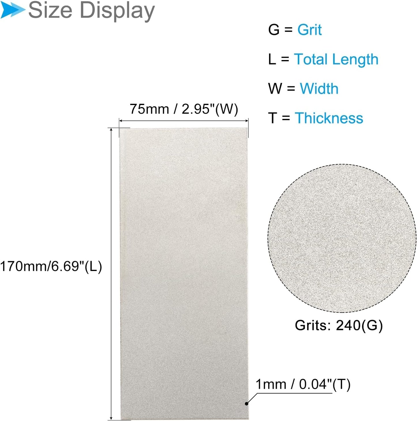 Diamond Whetstone Sharpening Stone, 2000 Grit 6.69" x 2.95" Total Size, Sharpener Abrasive Tool - (Applications: for Metal Grinding)