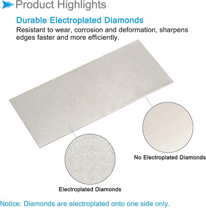 Diamond Whetstone Sharpening Stone, 2000 Grit 6.69" x 2.95" Total Size, Sharpener Abrasive Tool - (Applications: for Metal Grinding)