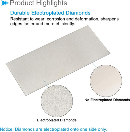 Diamond Whetstone Sharpening Stone, 2000 Grit 6.69" x 2.95" Total Size, Sharpener Abrasive Tool - (Applications: for Metal Grinding)