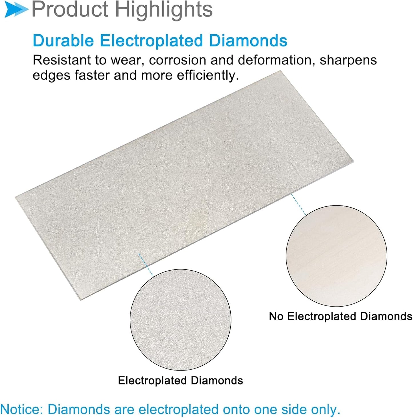 Diamond Whetstone Sharpening Stone, 2000 Grit 6.69" x 2.95" Total Size, Sharpener Abrasive Tool - (Applications: for Metal Grinding)