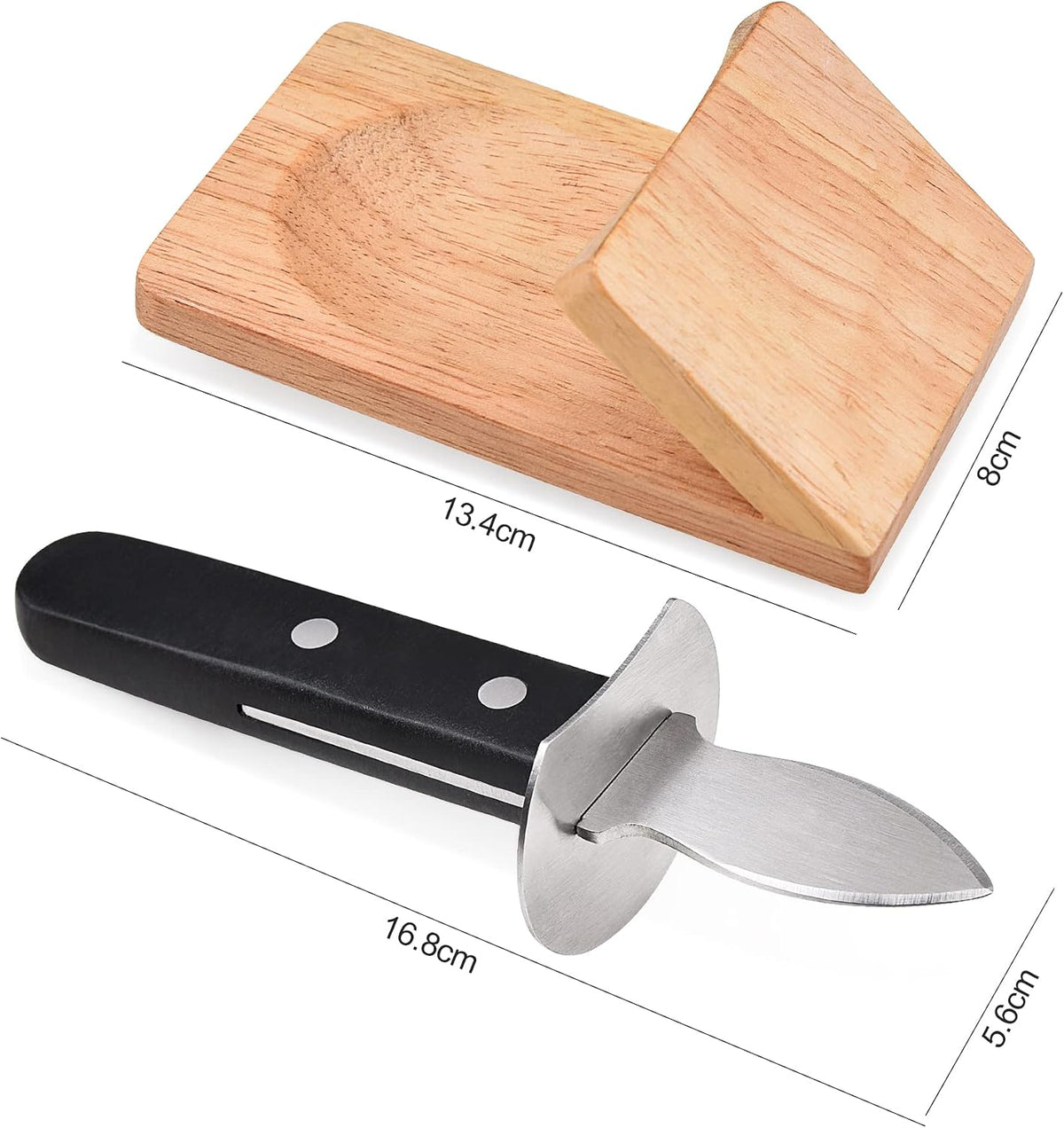 Oyster Knife Shucker Set Oyster Shucking Knife with Wooden holder Oyster Shucking Clamp Seafood Tools