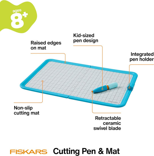 Kids Cutting Pen with Foldable Non-Slip Mat – Safe Precision Tool for Crafting and School Projects