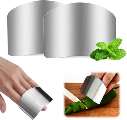 Stainless Steel Finger Guard, 2025 Upgrade Finger Protector for Cutting Food, Safe Slicing Tool for Chopping, Dicing, and Kitchen Food Prep (1 PC)