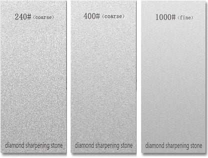 Diamond Sharpening Stone Professional Diamond Knife Sharpener Plate Honing Whetstone for Knives Chisel (SET-B)