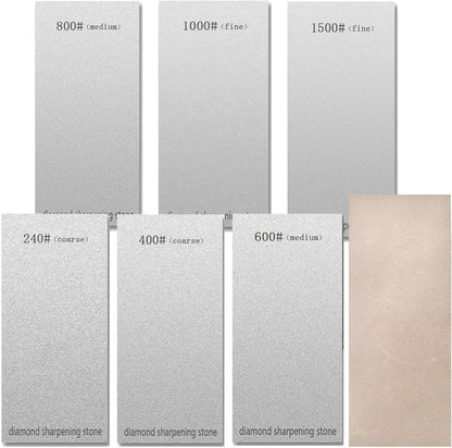 Diamond Sharpening Stone Professional Diamond Knife Sharpener Plate Honing Whetstone for Knives Chisel (SET-B)