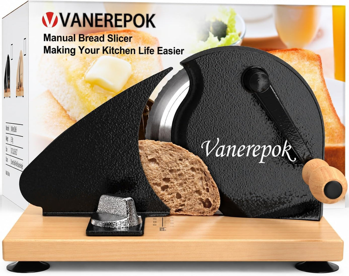 Manual Bread Slicer Adjustable Thickness for Homemade Sourdough