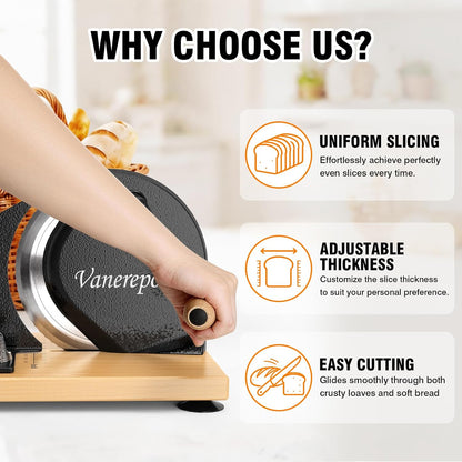 Manual Bread Slicer Adjustable Thickness for Homemade Sourdough