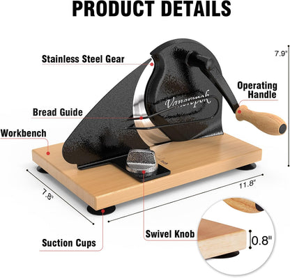 Manual Bread Slicer Adjustable Thickness for Homemade Sourdough