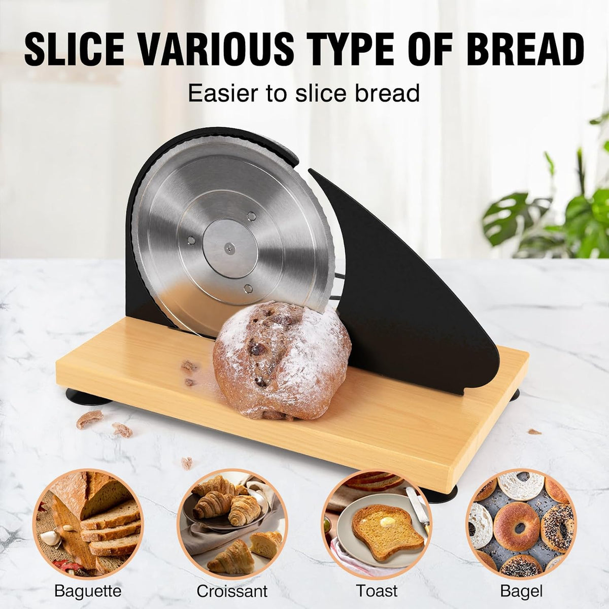 Manual Bread Slicer Adjustable Thickness for Homemade Sourdough