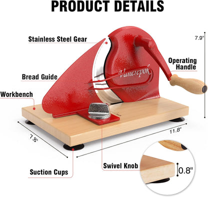 Manual Bread Slicer Adjustable Thickness for Homemade Sourdough